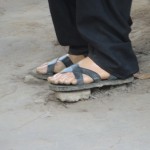 Rubber sandals were asset to scoot along in low, narrow tunnels