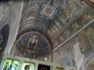 Stunning 11th century frescoes of Byzantine Blue at St. Sophia